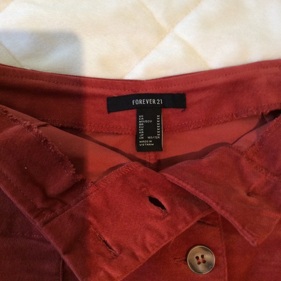 Forever 21 rust velvety mini skirt - Picture 3 of 5